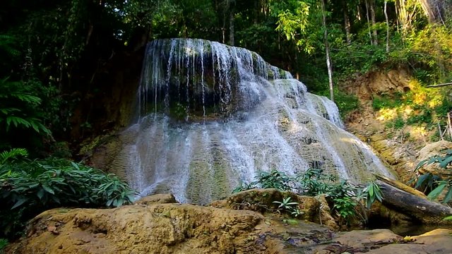 Mae Kae limestone Waterfall in Lampang, Thailand