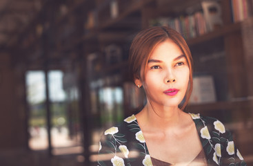 Fototapeta premium beautiful woman thinks