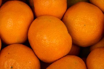 Oranges in Basket Closeup Texture Fruit Market Sale Fresh Food