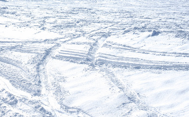 Fototapeta na wymiar Ski tracks in the snow
