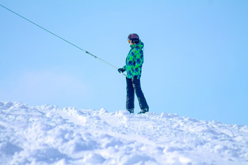 Fototapeta na wymiar Skiers on the slopes