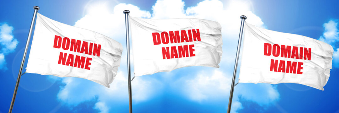 domain name, 3D rendering, triple flags