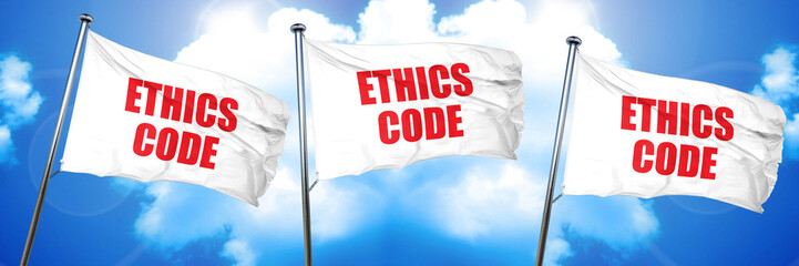 ethics code, 3D rendering, triple flags