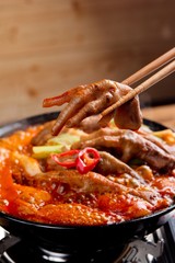 dakbal is korean style pub food Spicy chicken feet