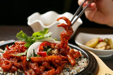 dakbal is korean style pub food Spicy chicken feet