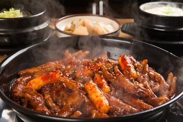 dakbal is korean style pub food Spicy chicken feet