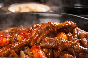 dakbal is korean style pub food Spicy chicken feet
