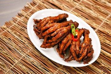 dakbal is korean style pub food Spicy chicken feet