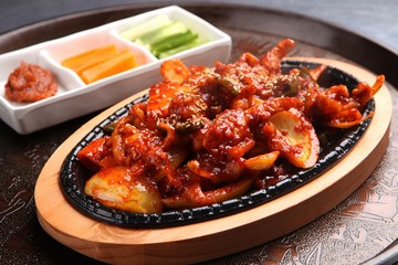 dakbal is korean style pub food Spicy chicken feet