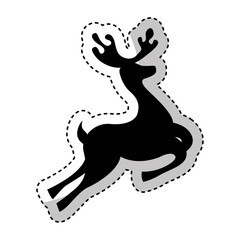 reindeer christmas silhouette isolated icon vector illustration design