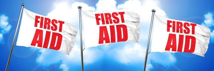 first aid, 3D rendering, triple flags