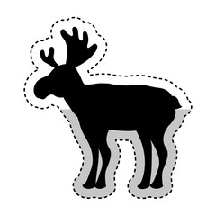 reindeer christmas silhouette isolated icon vector illustration design
