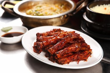 dakbal is korean style pub food Spicy chicken feet