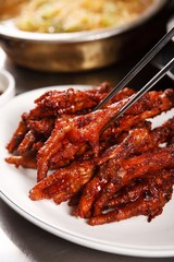 dakbal is korean style pub food Spicy chicken feet