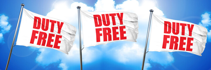 duty free, 3D rendering, triple flags