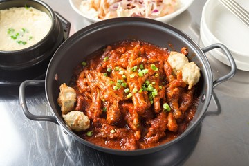 dakbal is korean style pub food Spicy chicken feet