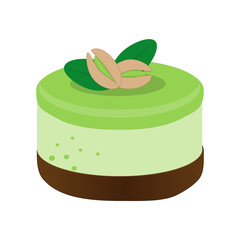 Isolated cartoon pistachio cake