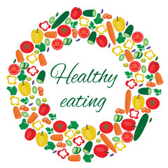 Vegetables circle. Banner concept