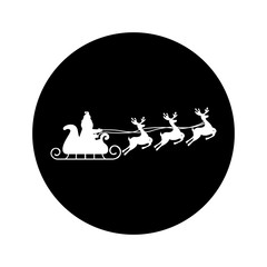 santa claus carriage with reindeer flying isolated icon vector illustration design