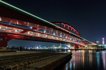 ポートアイランドからの夜景 - 神戸大橋・メリケンパーク・神戸ハーバーランド-