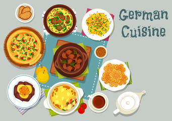 German cuisine meat dishes icon for dinner design