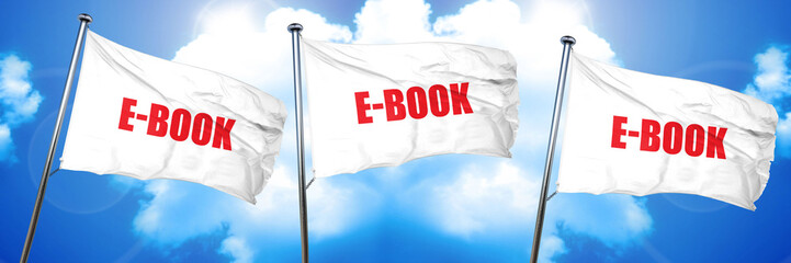 e-book, 3D rendering, triple flags