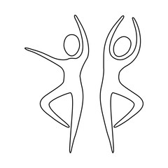 figure people dancing together icon, vector illustraction design