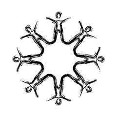 contour people making a star with their legs, vector illustraction design