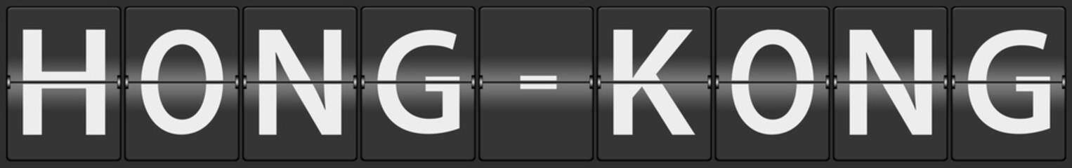 Obraz premium Hong Kong on airport flipping panel