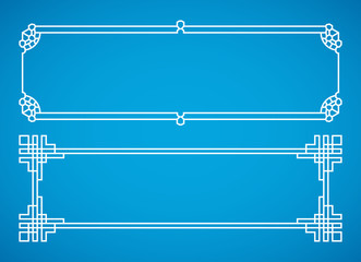 Vector korean, chinese, japanese retro frames set