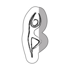 sticker person dancing icon, vector illustraction design image