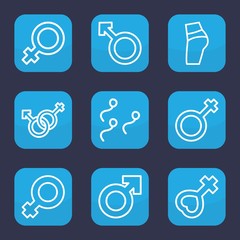 Set of 9 outline sex icons