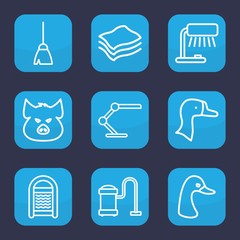 Set of 9 outline domestic icons