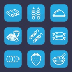 Set of 9 outline gourmet icons