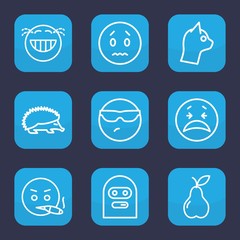 Set of 9 outline character icons