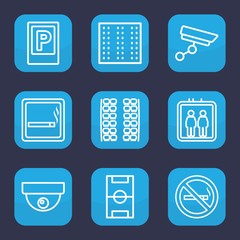 Set of 9 outline area icons