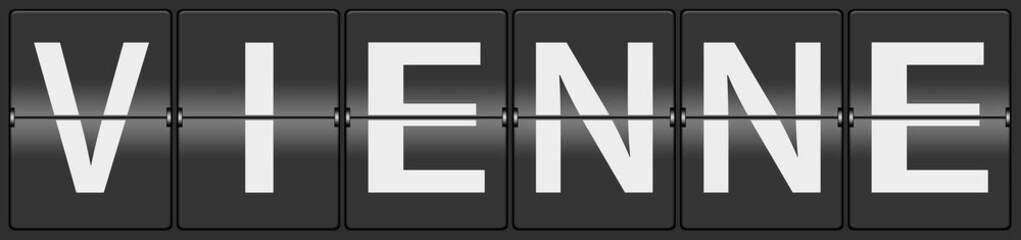 Vienna on airport flipping panel in french translation