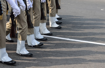 Soldiers Marching In An Army Parade