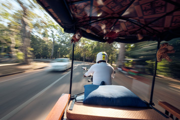 Riding the Tuk Tuk in Angkor Wat