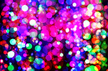 Multi color blur bokeh light background.