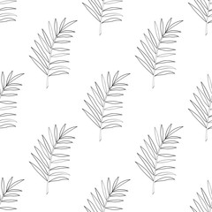 Seamless palm branch pattern, diagonal order, wrapping