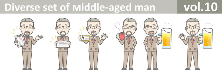 Diverse set of middle-aged man, EPS10 vol.10