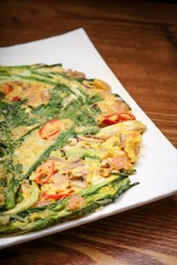 korean style seafood pancake plate