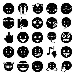 Set of 25 expression filled icons
