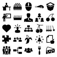 Set of 25 group filled icons