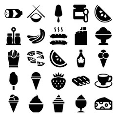 Set of 25 tasty filled icons