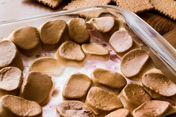 Homemade S'mores Dip / Baked Marshmallow with biscuits or crackers