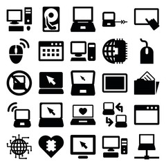 Set of 25 pc filled icons