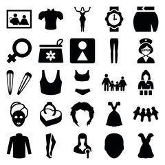 Obraz premium Set of 25 woman filled icons
