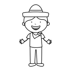 colombian little boy character vector illustration design